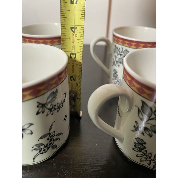Set of 4 Villeroy & Boch SWITCH 5 PLANTATION Silma Coffee Cups Mugs 3 3/8"h - Picture 9 of 10